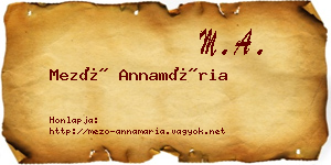 Mező Annamária névjegykártya
